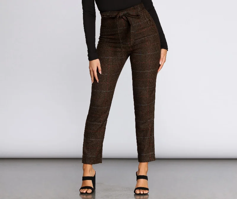 Anniversary Sale Plaid Perfection Tie Waist Pants