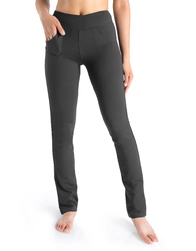 Weekend Deals That Impress Straight Leg Yoga Pants, 5 Pockets (Graphite Grey)