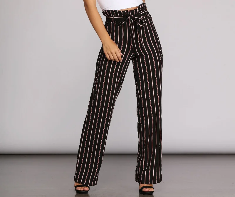 Super Discount Keep It Striped Tie Waist Pants