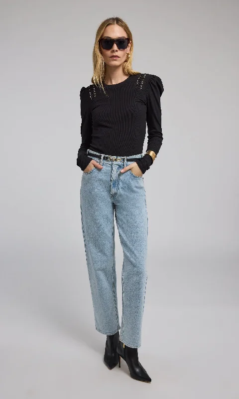 Special Discount Emmett Denim Pants With Vegan Leather Belt