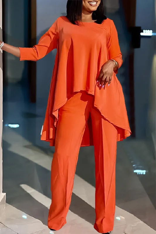 Unbeatable Prices Casual High Low Hem Top & Pants Set
