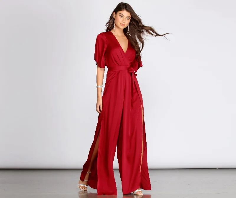Weekend Savings Extravaganza Flowy Feels Surplice Jumpsuit