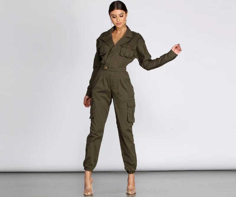 Final Markdown Trendy Utility Cargo Jumpsuit