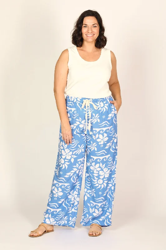 Don't Wait Breezy Relaxed Pant in Blue Horizon