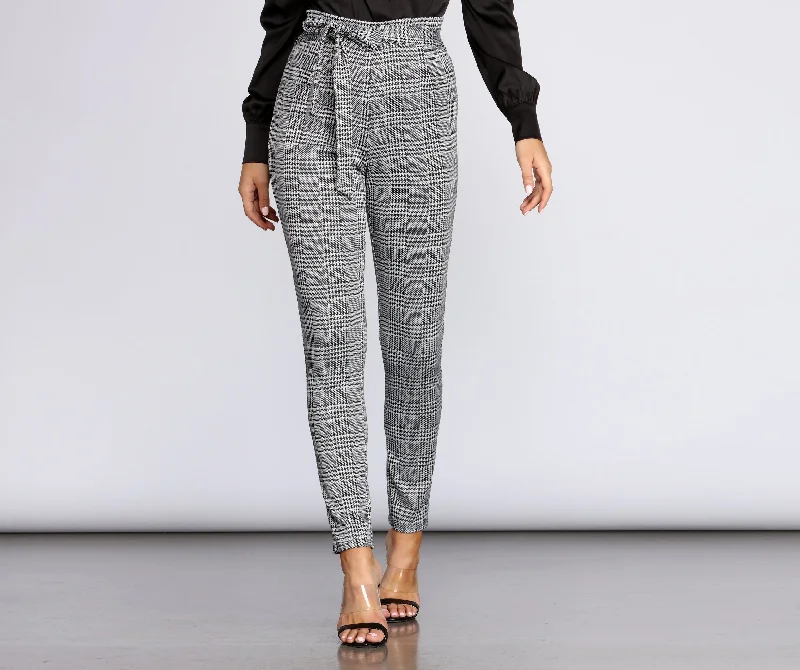 Weekend Savings Sensation Tapered Glen Plaid Trousers