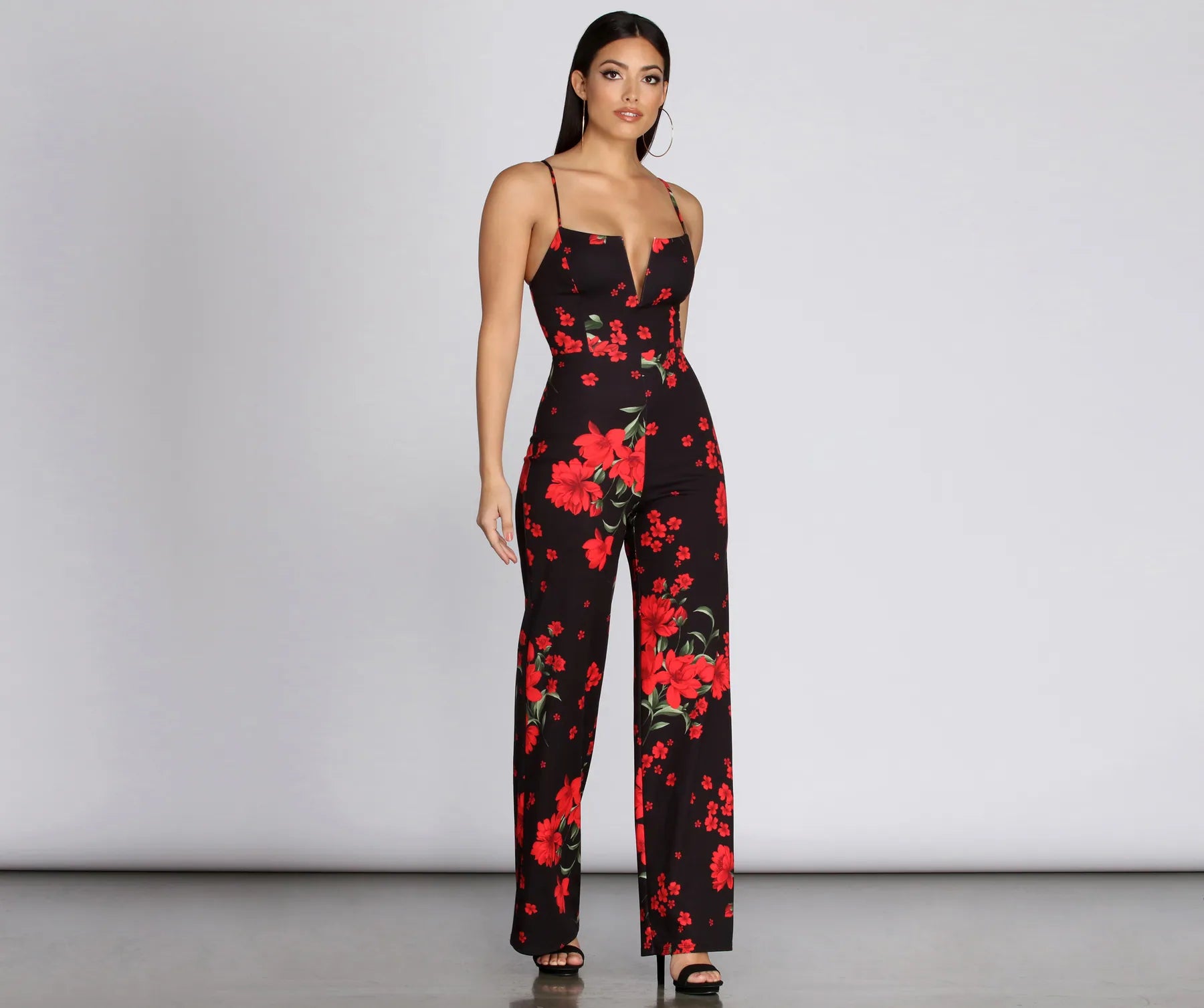 Lowest Price Floral Feeling V Wire Jumpsuit
