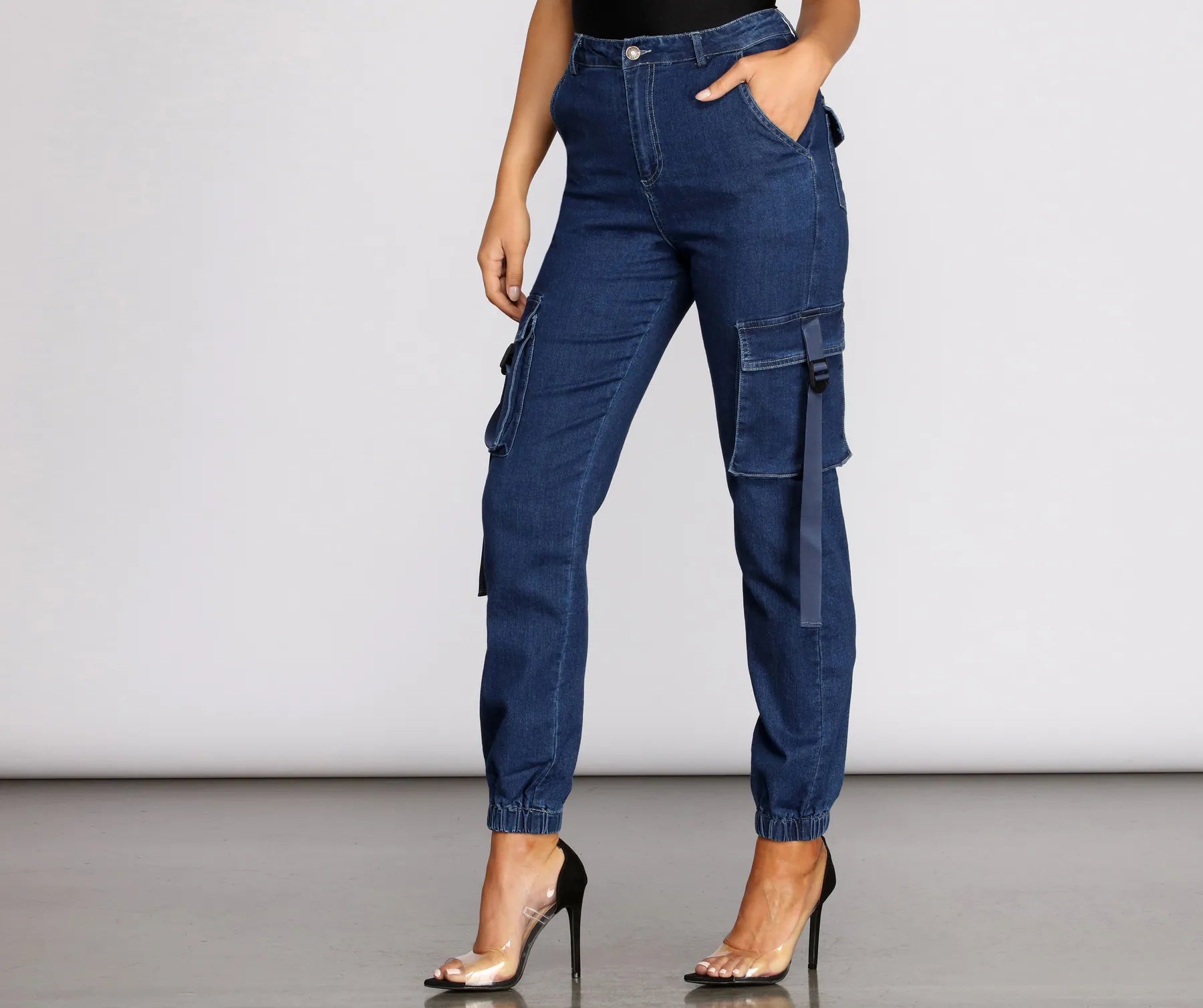 Extra Savings Grab N' Go Denim Cargo Jogger Pants