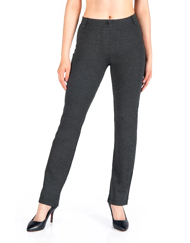 Weekend Deals You Can't Resist Straight Leg Yoga Dress Pants, Back Pockets (Charcoal)