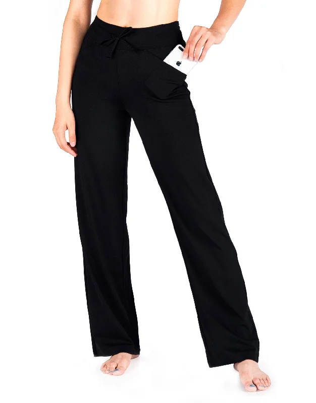 Final Clearance Essential Wide Leg Yoga Pants (Black)