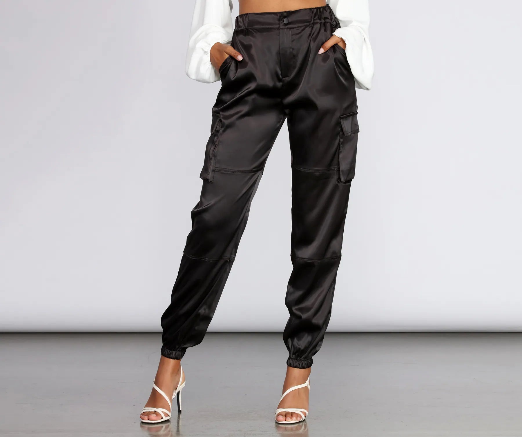 Must-Have Deals Satin Cargo Style Joggers