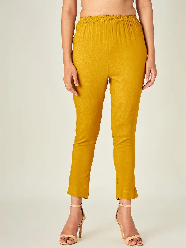 Stock Clearance Mustard Yellow Tapered Pants