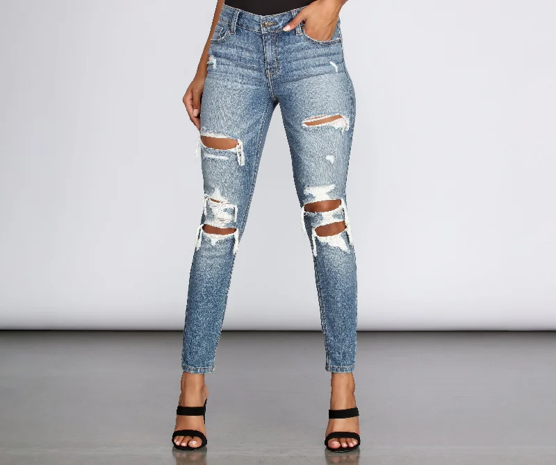 Act Fast Josie Mid Rise Skinny Jeans