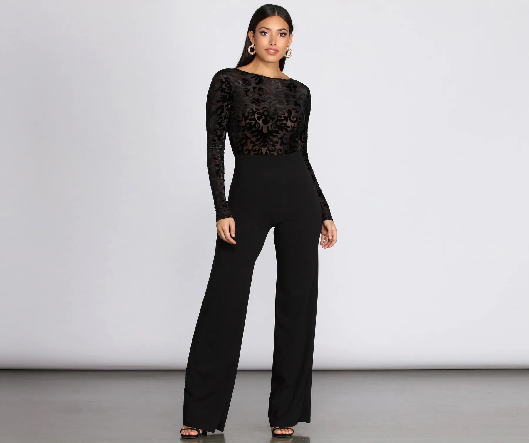 Weekend Deals That Amaze Mesh Burnout Jumpsuit