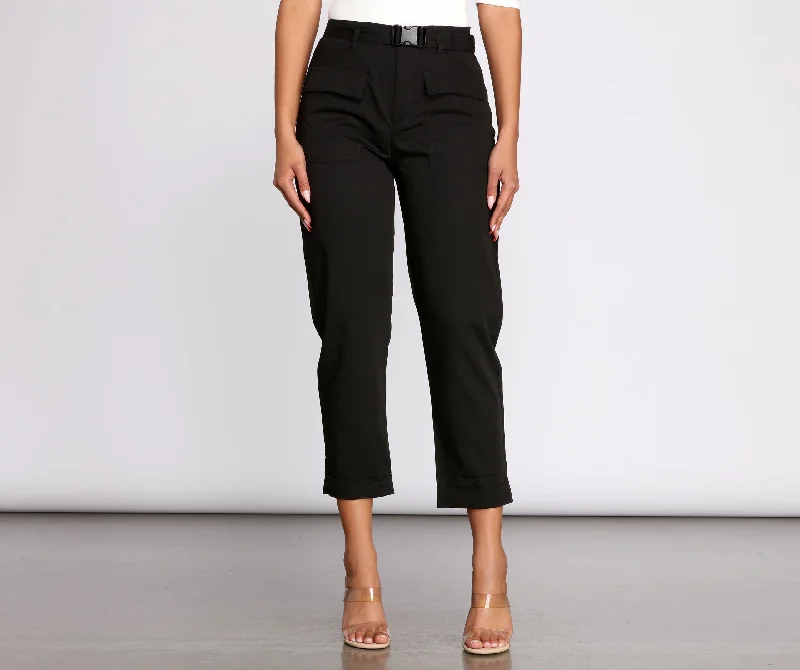 Lowest Prices High Waist Utility Cargo Pants