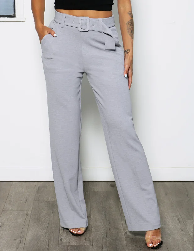 Shop the Weekend Away High Rise Slub Crepe Wide Leg with Self Belt