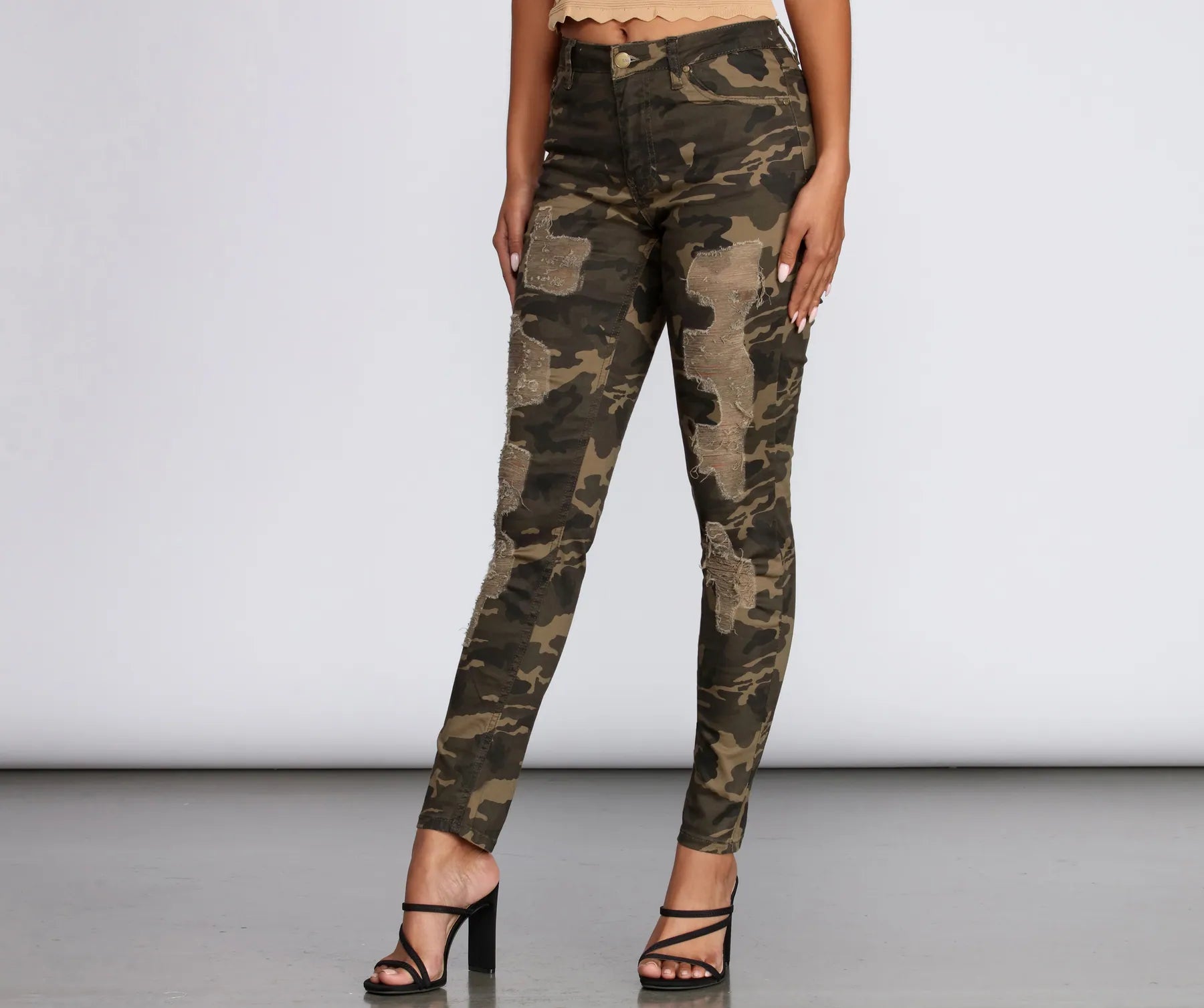 Best Bargains Take Cover Distressed Camo Pants