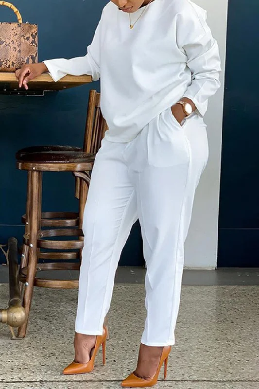 Reduced Rates Basic Solid Color Pocket Pants Set