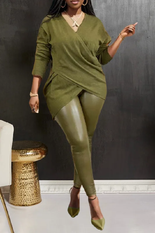 Deal Mania High Waist PU Skinny Leggings
