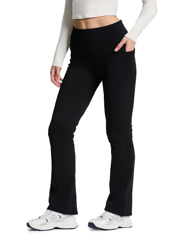 Extra Savings CozyWarmth Fleece Lined Flare Leggings, Side Pockets