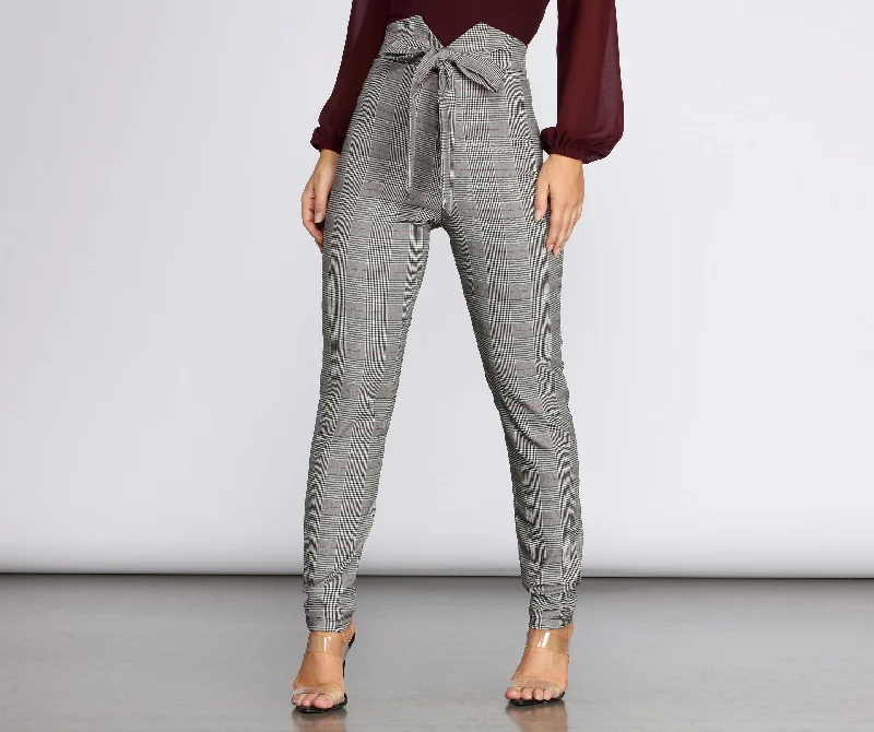 Sneak Peek Sale Glen Check Skinny Woven Pants