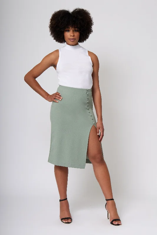 Midnight Sale Knit Crepe Midi Wrap Skirt