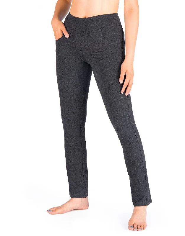Weekend Discounts Worth Grabbing Straight Leg Yoga Pants, 5 Pockets (Charcoal)