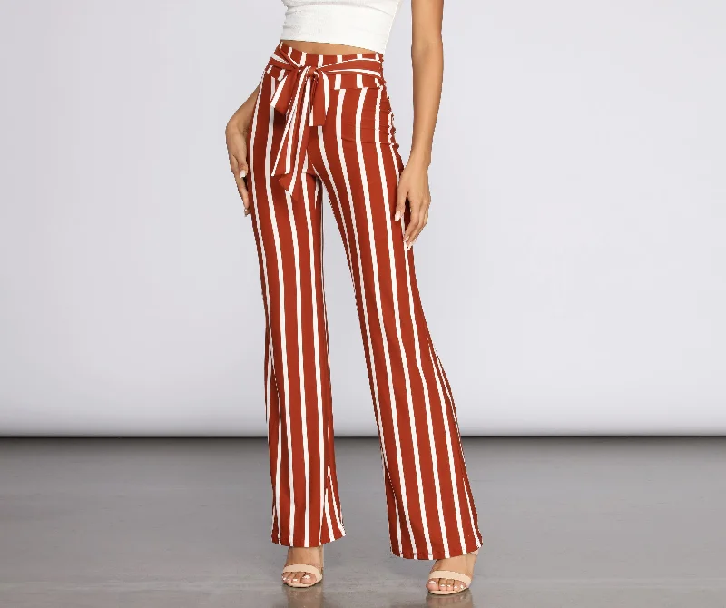 Crazy Deals Fit To Flare Striped Pants