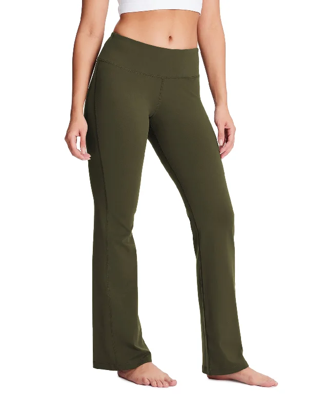 Super Sale Essential Bootcut Yoga Pants (Dark Olive)