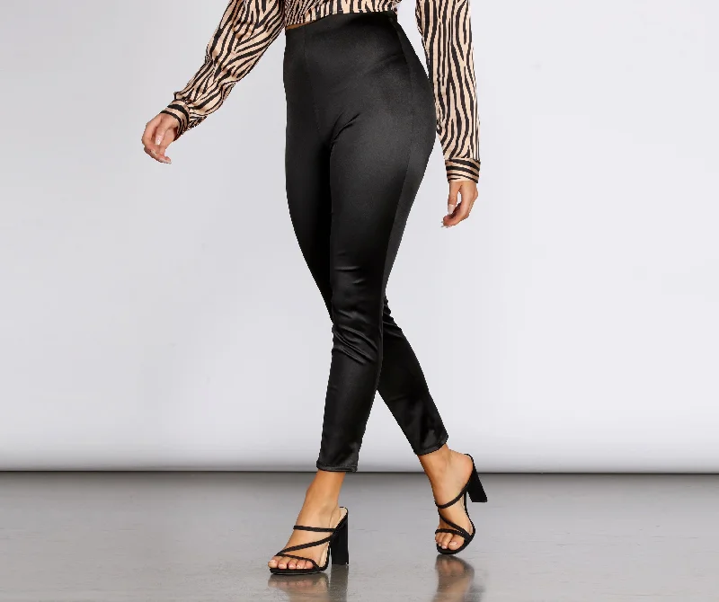 Instant Savings High Waist Satin Leggings