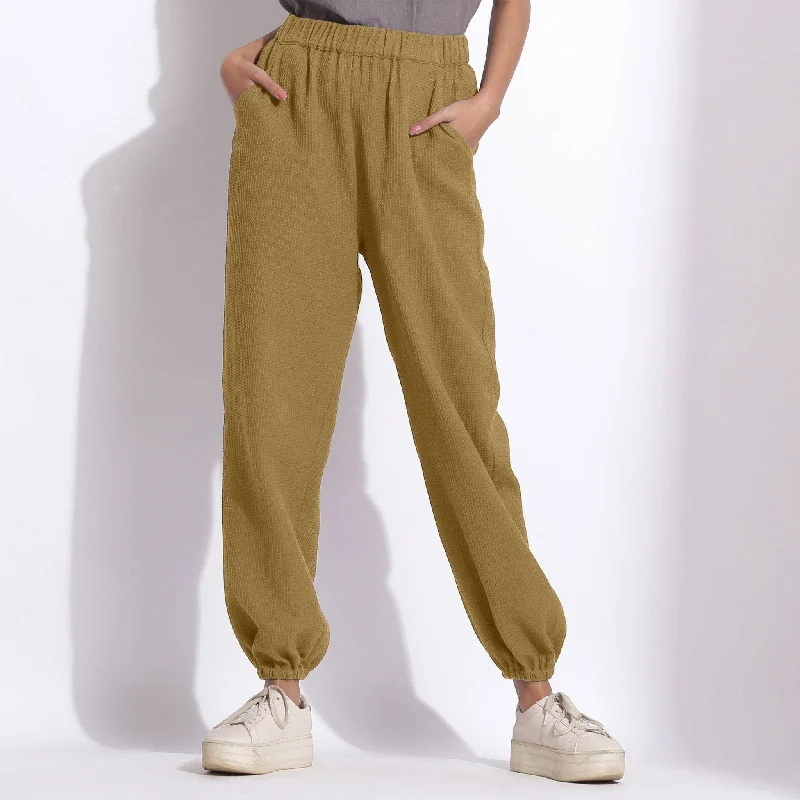 Limited Supply Olive Green Warm Cotton Waffle Jogger Pant