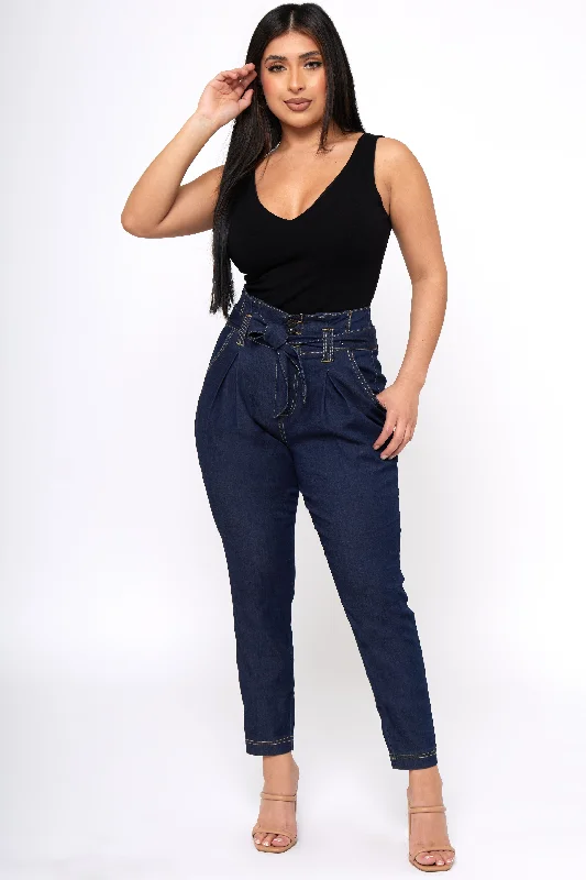 Weekend Specials You Can't Miss I Got it From My Mama - Paper Bag Waist Jeans