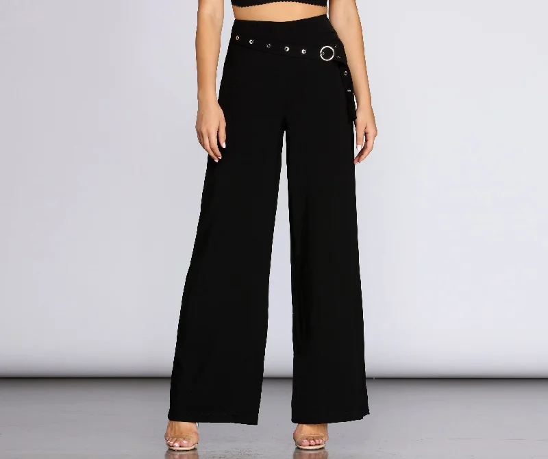 Weekend Discounts to Relish Straight Class Wide Leg Trousers
