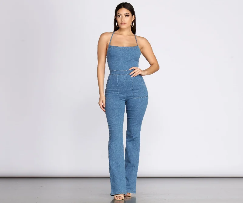 Special Buy Jumping To Conclusions Denim Jumpsuit