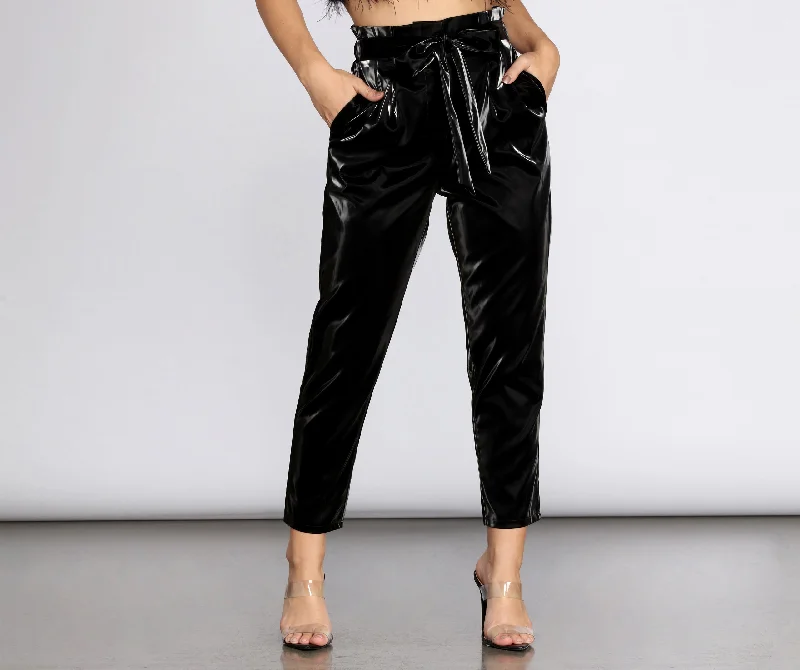 Price Rollback High Waist Liquid PU Pants