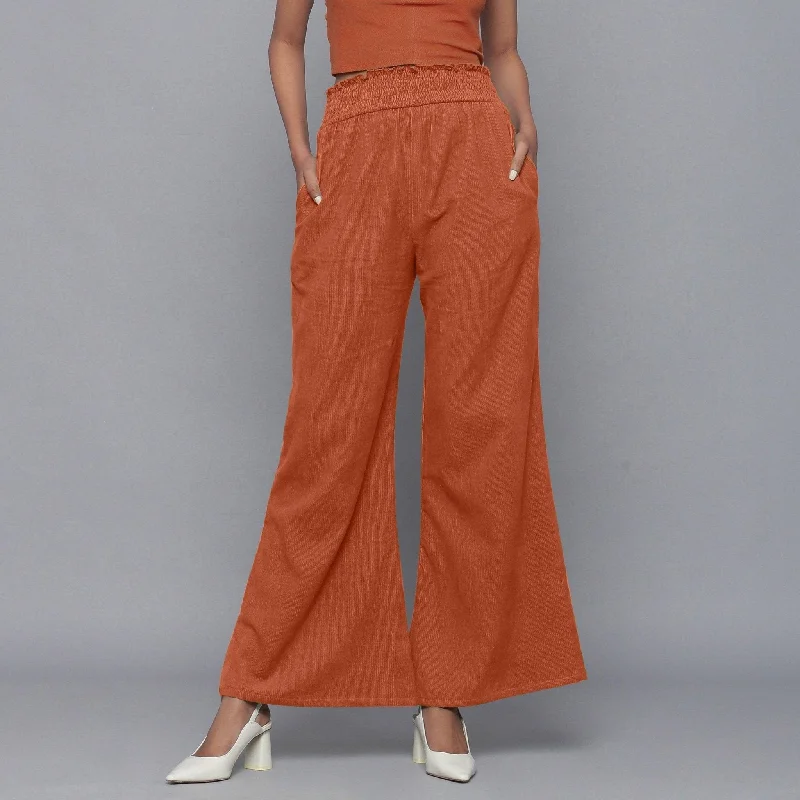Savings Bonanza Sunset Rust Warm Cotton Corduroy Bootcut Pant