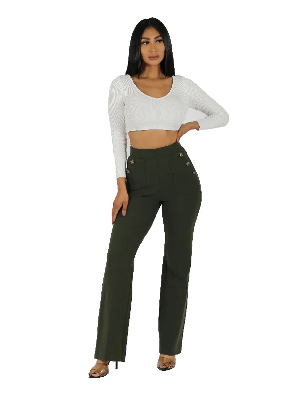 Take Advantage Last Call Knit Crepe High Rise Culotte Sailor Pant