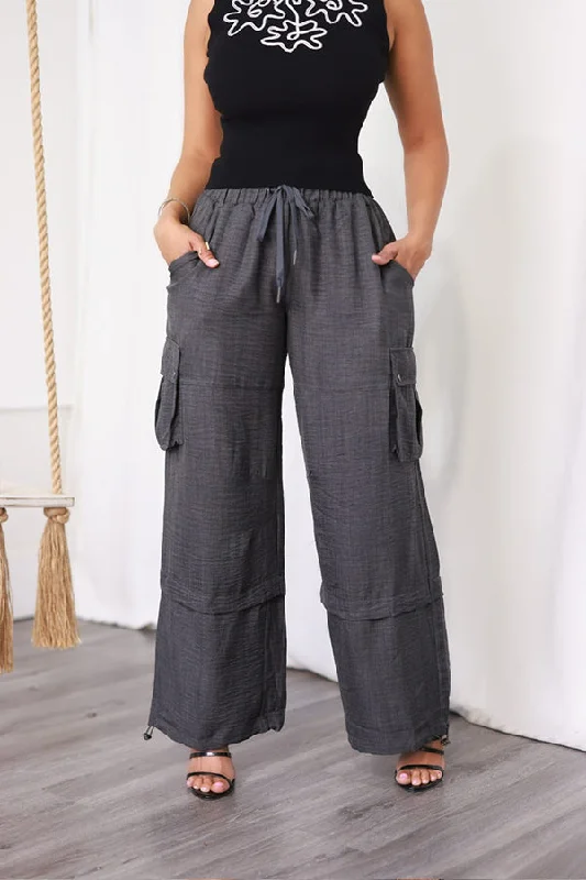 Weekend Offers That Amaze Casual Drawstring Elastic Waist Cargo Pants