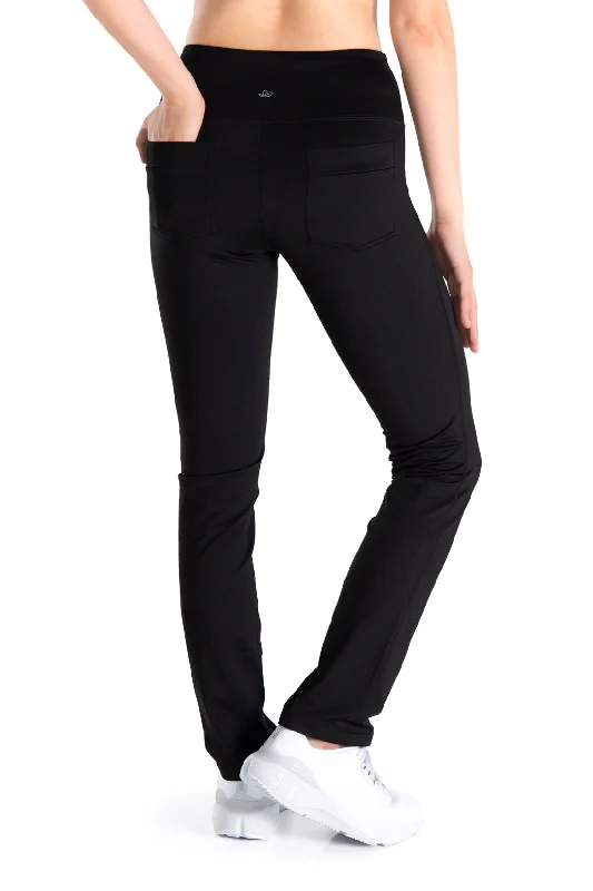 Great Bargain Fleece Lined Straight Leg Pants, Back Pockets