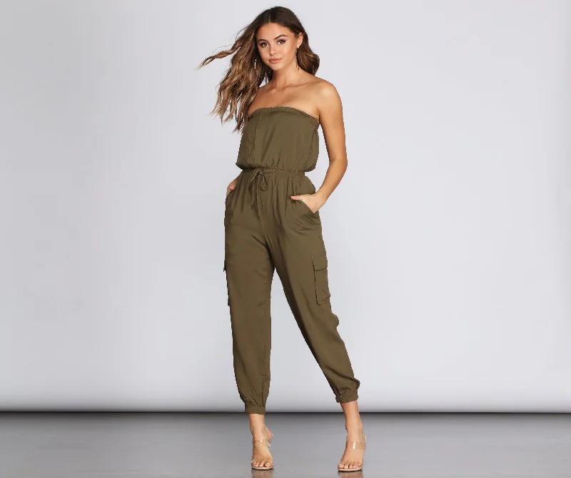 Bargain Bin Carried Away Cargo Jumpsuit