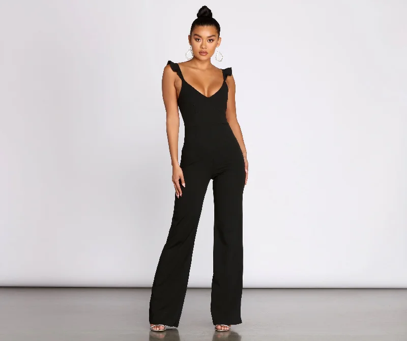 Mega Sale Ruffle Mode Sleek Jumpsuit