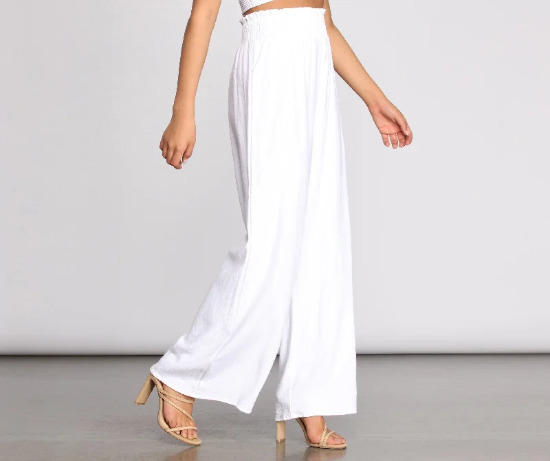 Deal of the Week Day At The Hamptons Smocked Linen Pants