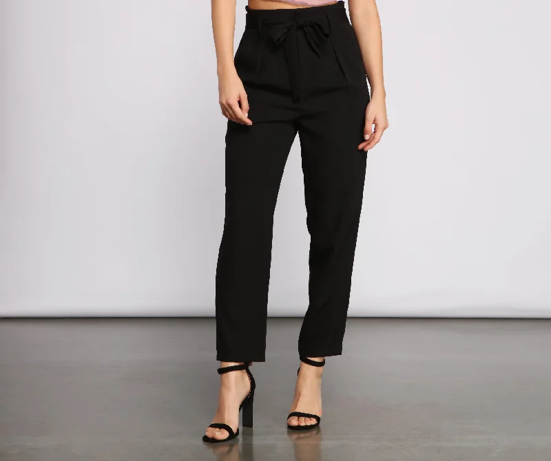 Sneak Peek Sale Tapered Tease High Waist Dress Pants
