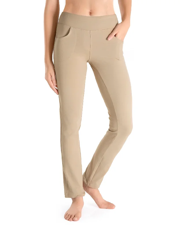 Weekend Offers That Tempt Straight Leg Yoga Pants, 5 Pockets (Khaki)