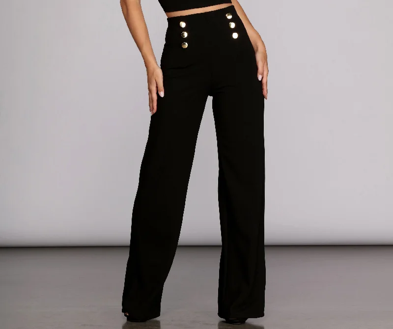 Act Now Sail Away High-Waist Pants