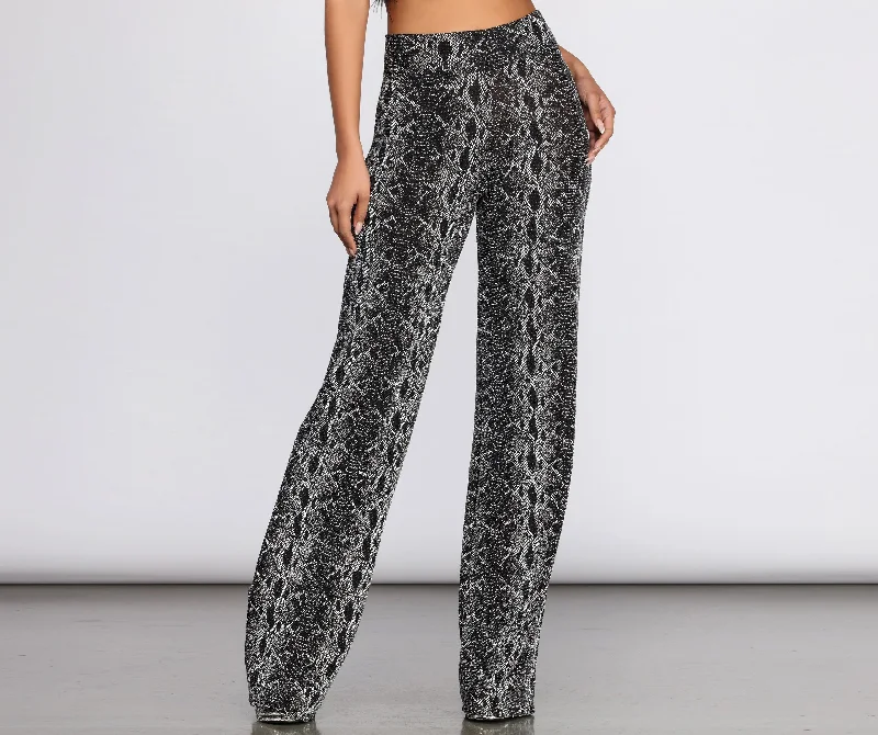Weekend Specials to Grab Glitter Snake Print Pants