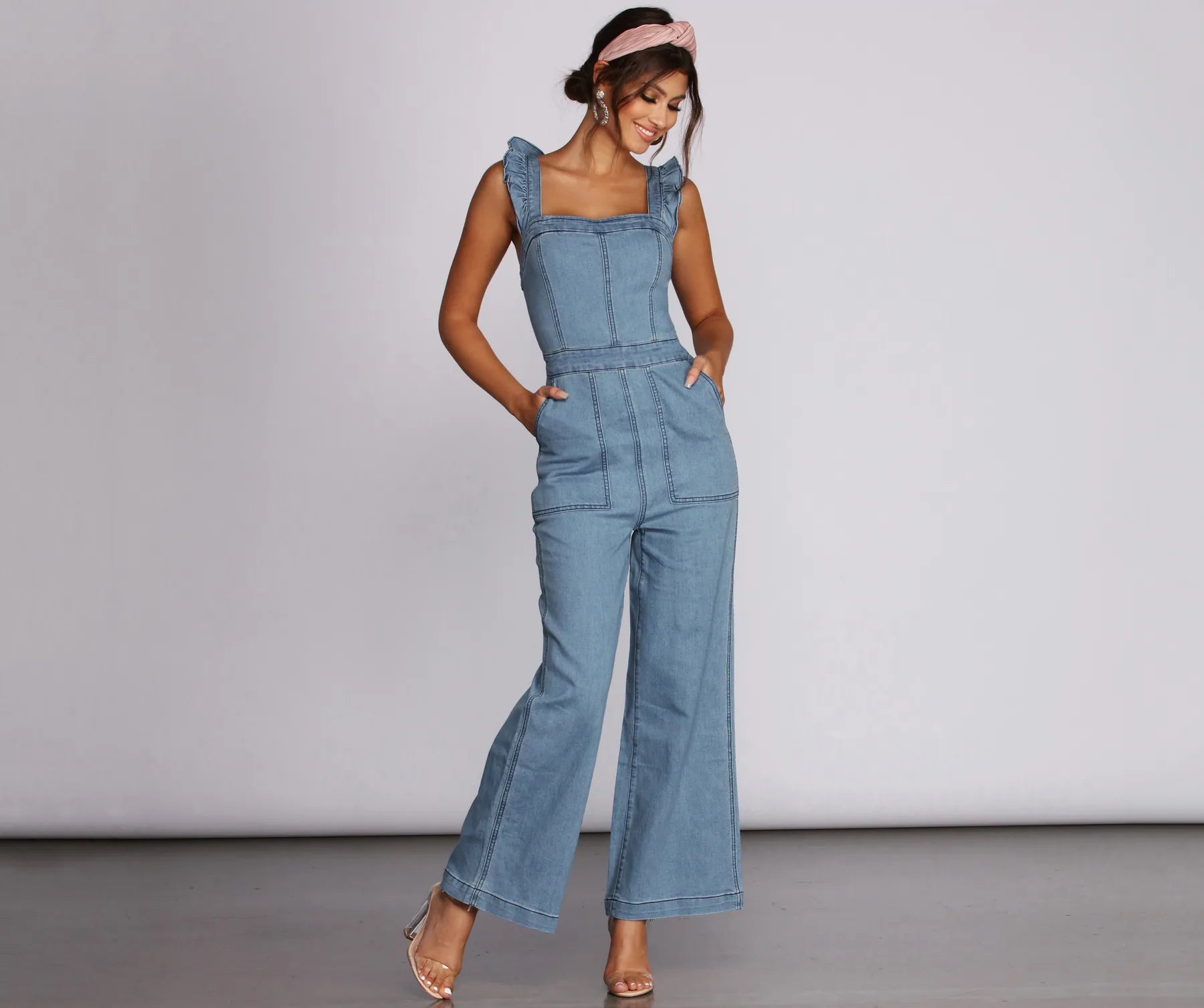 Price Reduction Go Wide Denim Jumpsuit
