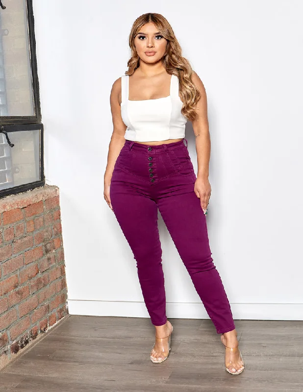 Flash Deal Super High Rise Seamed Yoke Crop Skinny