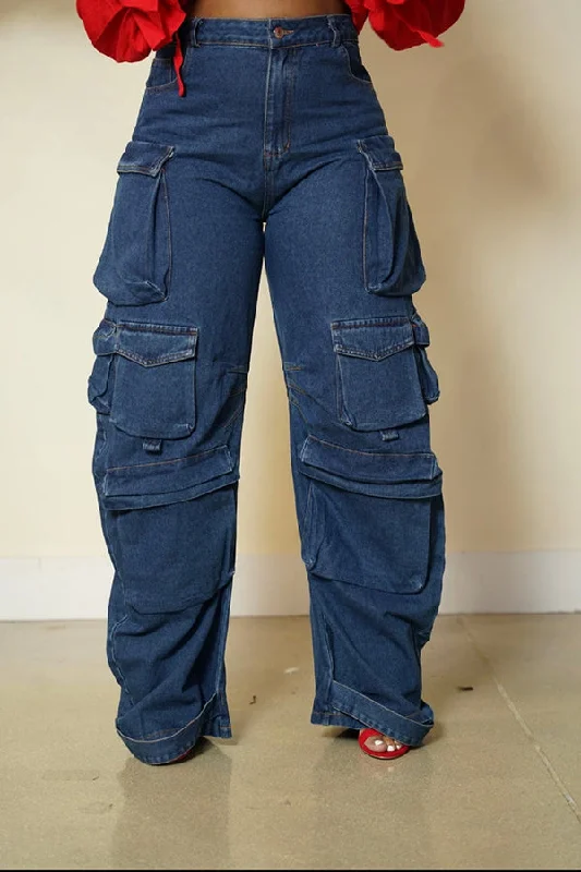 Special Discount Casual Multiple Flap Pocket Pants