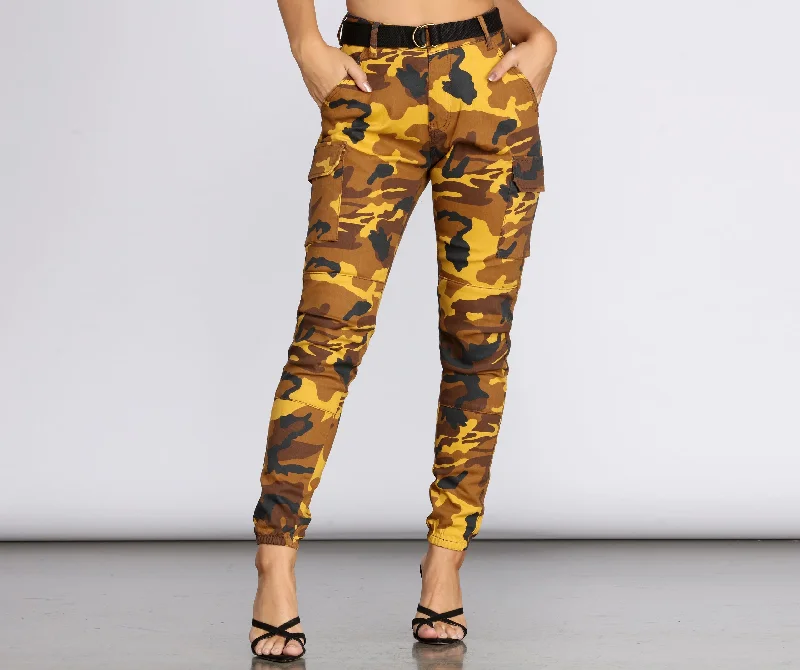 Blowout Sale Step It Up Camo Cargo Pants