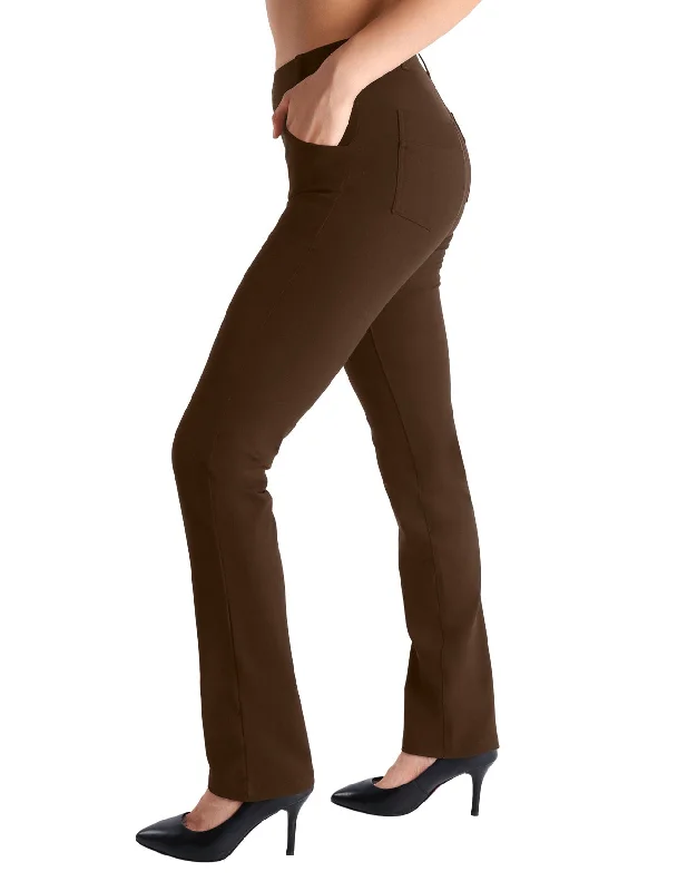 Unmissable Offer Straight Leg Yoga Dress Pants, 4 Pockets (Walnut)